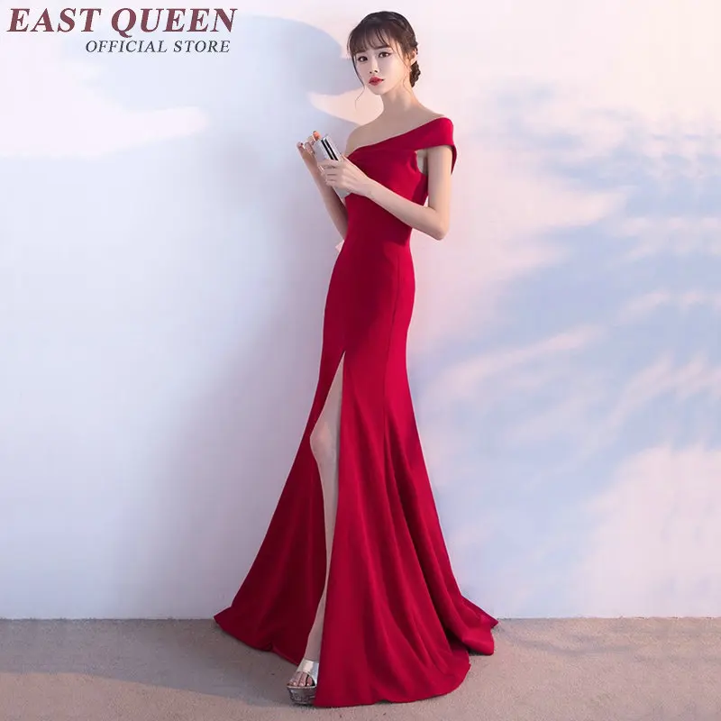Традиционное китайское женское платье восточное с открытыми плечами Женская