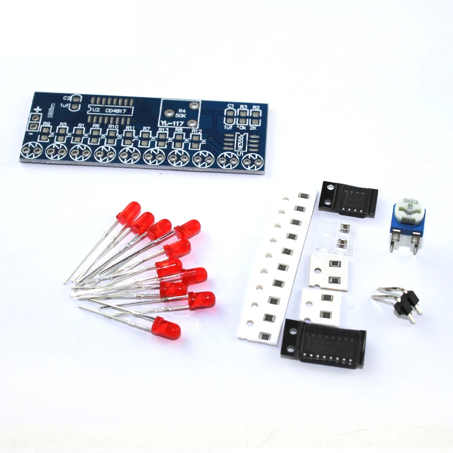 2018 NE555 + CD4017 свет вода течет светодиодный модуль DIY Kit Бесплатная доставка | Лампы и
