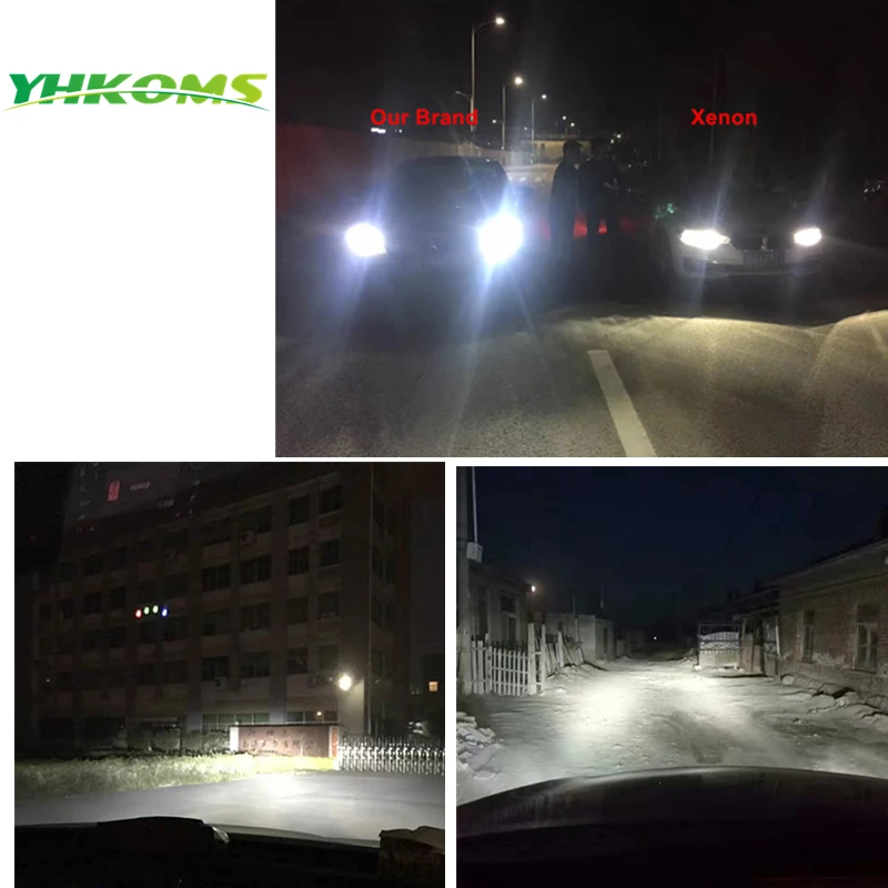 Автомобильная светодиодная лампа YHKOMS H8 H9 H11 H4 высокая и низкая фара автомобиля