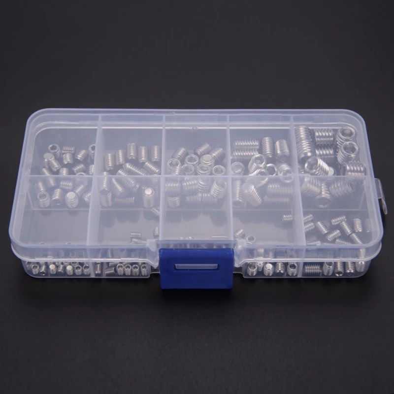 200 шт. набор винтов из нержавеющей стали 304 с шестигранной головкой ассортимент