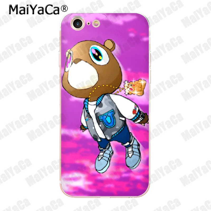 MaiYaCa Kanye West Graduation Bear Топ детальный мягкий чехол для телефона iPhone 8 7 6 6S Plus X 10 5 5S SE 5C 4