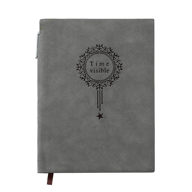 

Free Make logo A5 Notebook Name Custom Leather Writing Pads Binder Black Diary Office School Supply Leader Gift with Pen Box