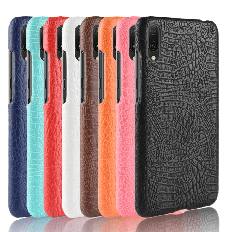 Чехол для Huawei Y7 Pro 2019 чехлы телефонов Роскошные крокодиловая искусственная кожа +