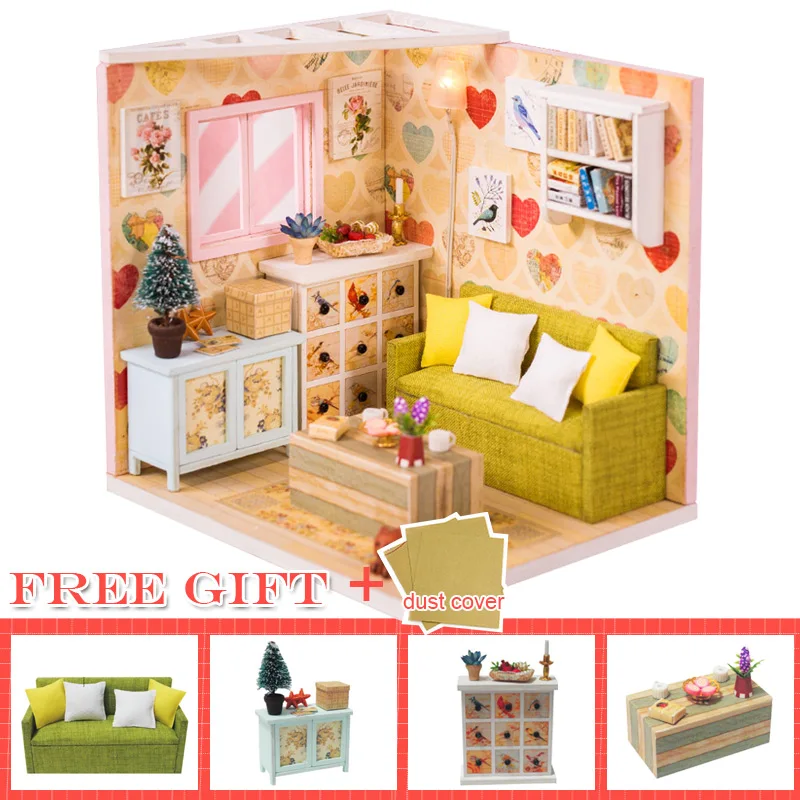 M10F-A Cutebee кукольный дом мебель миниатюрный кукольный домик DIY миниатюрный дом комната Каса игрушки для детей DIY кукольный домик M11F - Цвет: M10F-A