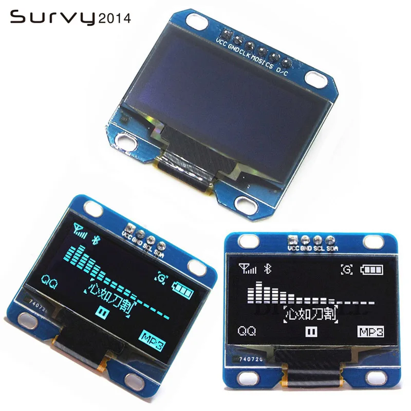 1.3 inch OLED Module White Color 128X64 LCD LED Display SPI IIC I2C | Электронные компоненты и принадлежности