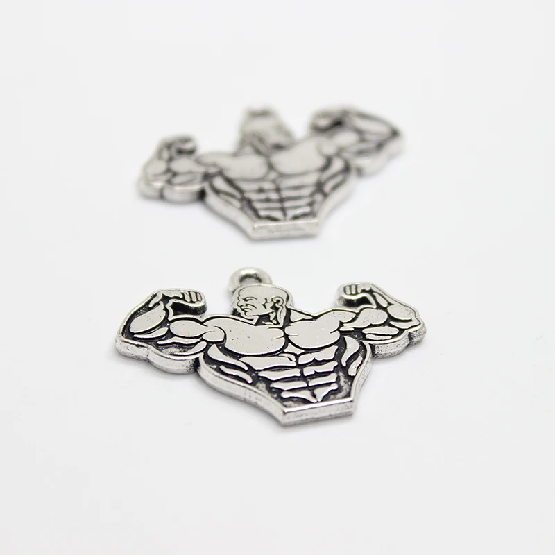 10pcs- Weight Lifting Charm Funny Strong Muscle Men Bodybuilding Weightlifting Pendants For DIY Jewelry Making pj2731 | Украшения и