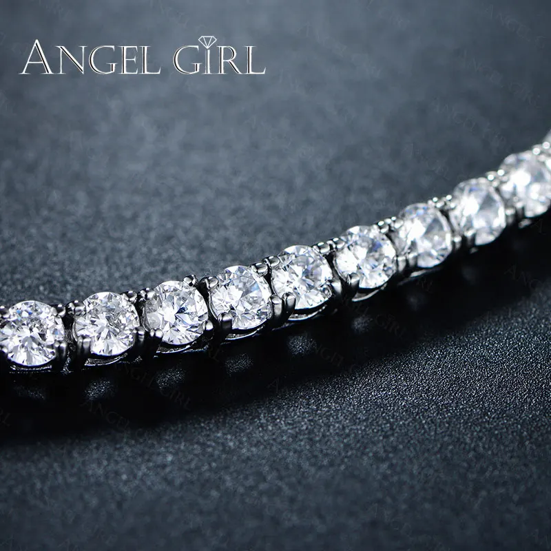AngelGirl металлическим украшением и закругленным браслет 3/4/5/6 мм с кубическим