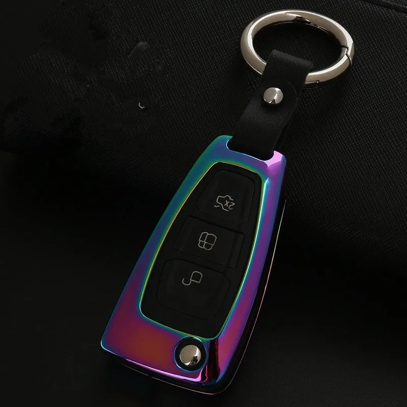 Цинковый сплав + кожаный бумажник remote Key чехол fob в виде ракушки для Ford Focus 3 MK3 ST RS