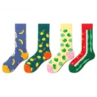 Забавные модные носки с принтом арбуза, фруктов, креативного узора, Короткие крутые сумасшедшие лимоны, женские и мужские носки, хлопковые счастливые повседневные носки, известные