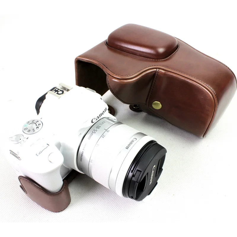Чехол из искусственной кожи для камеры Canon EOS 200D 250D 200DII Kiss X9 X10 SL2 SL3 с 18 55 мм