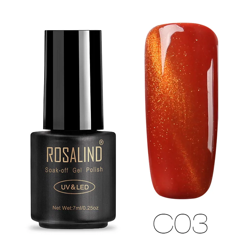 C03 ROSALIND гель 1S 3D кошачий глаз Светодиодный УФ замачивающийся гель лак УФ-гель для ногтей 7 мл УФ-гель для дизайна ногтей - Цвет: C03