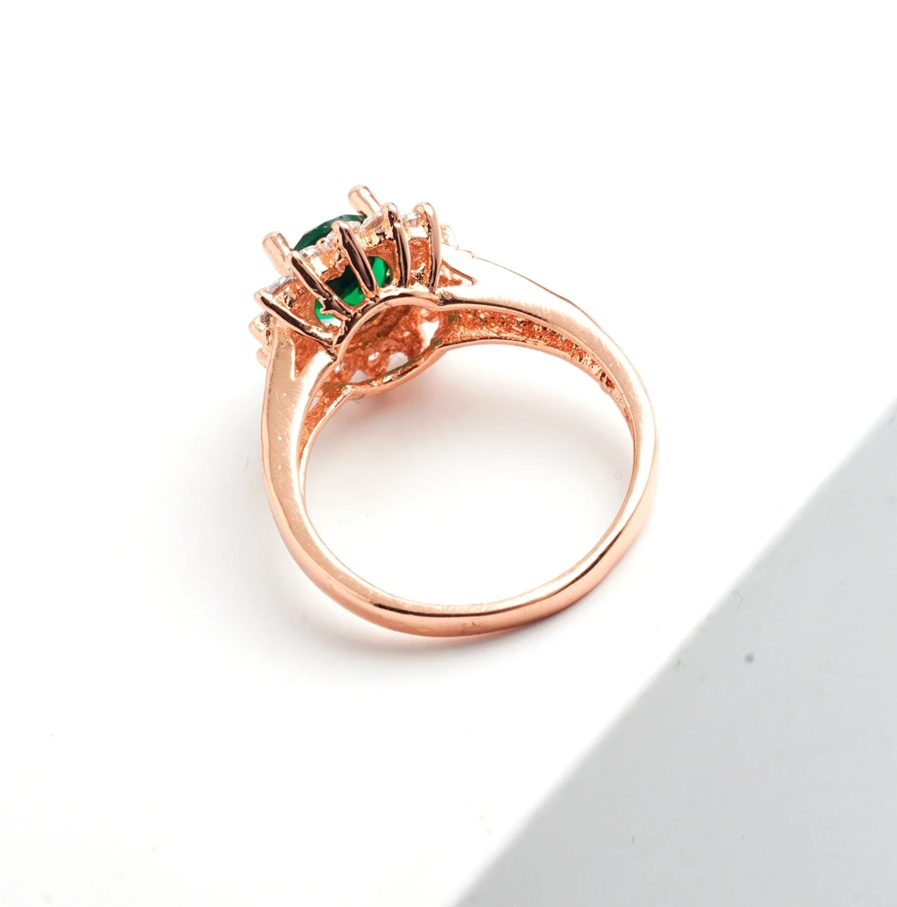 Женское кольцо с кристаллом из розового золота Yunkingdom классические обручальные