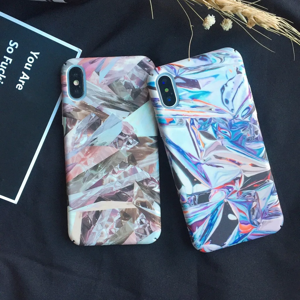 Матовый красочный бриллиант для iphone 7 плюс 8 Чехол 5 5S SE x XS Жесткий ПК чехлы на