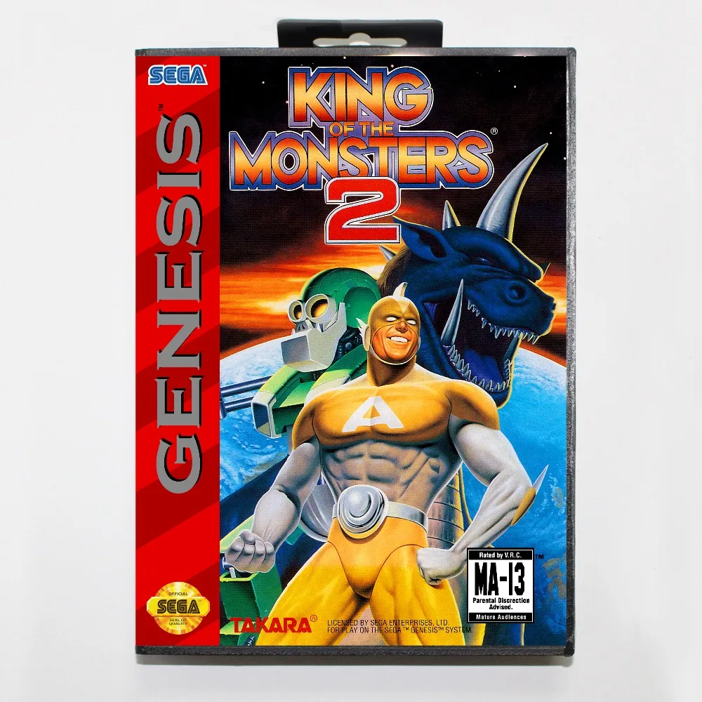 Новый 16 бит MD карточная игра kingofthemonsters 2 с розничной коробкой для Sega бытие