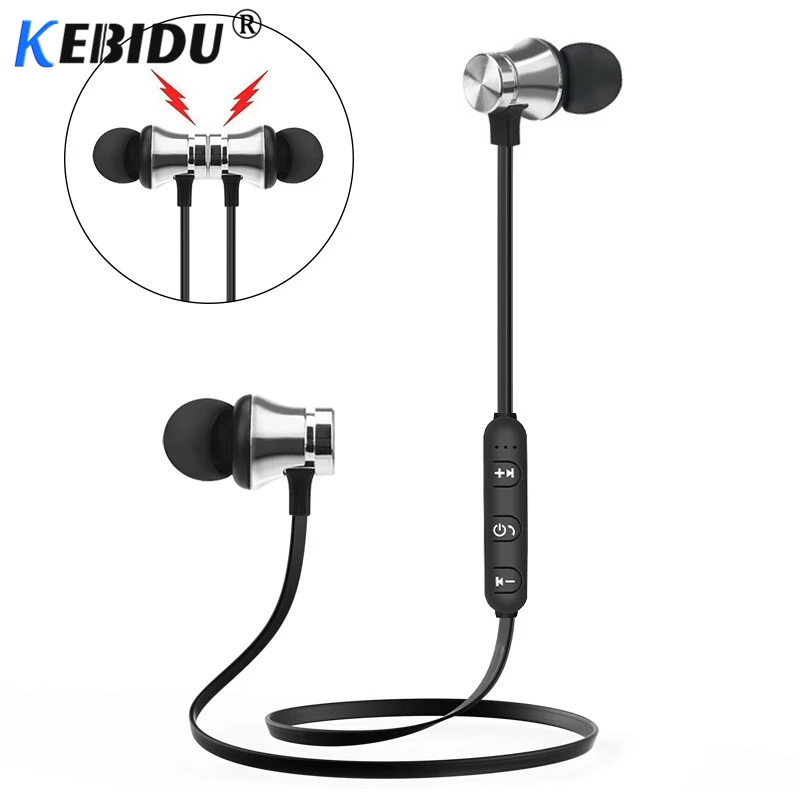 Магнитные Bluetooth наушники Kebidu 4 2 водонепроницаемая Спортивная гарнитура с
