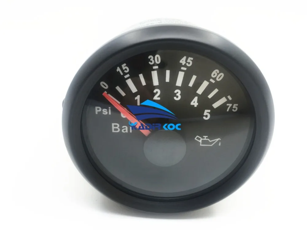 Упаковка из 1 морских масляных манометров 0-5bar 52 мм масляные манометры 0-75Psi водонепроницаемый ЖК-дисплей для авто корабля RV
