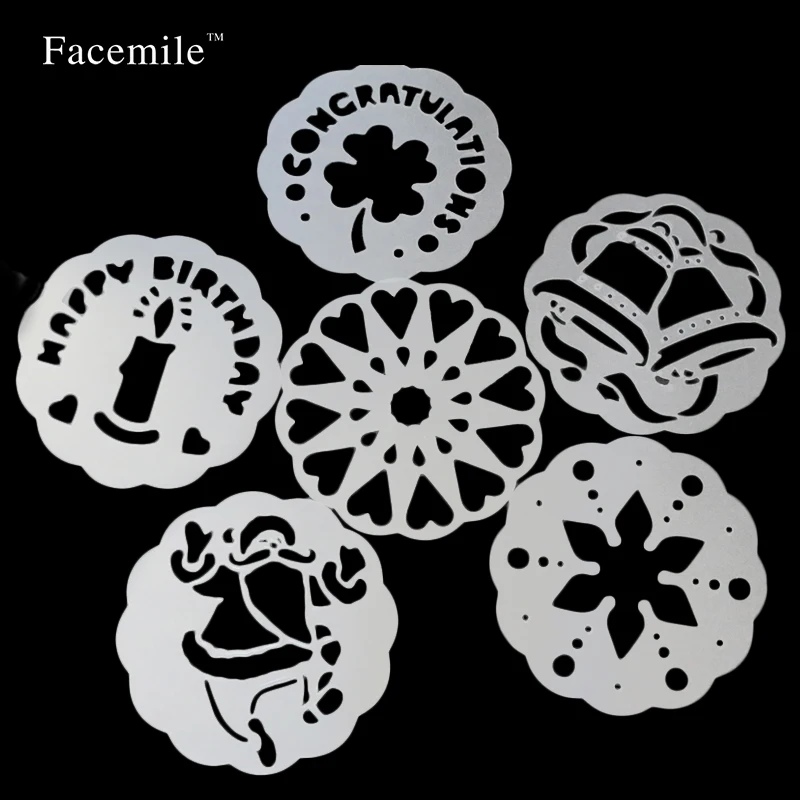 6 шт. декоративные трафареты для выпечки в виде снеговика|flowers fondant|cake stencilfondant cake