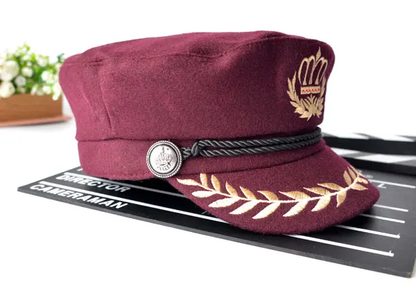 2016 весенний Модный берет Женская восьмиугольная кепка черная Шерстяная Newsboy для