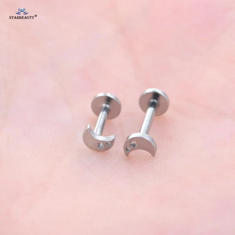 Starbeauty, 2 шт, милый, звезда, луна, пирсинг спираль носа, пирсинг, Nariz Tragus, кольцо для губ, кольцо для носа, серьги из розового золота, пирсинг, ювелирные изделия