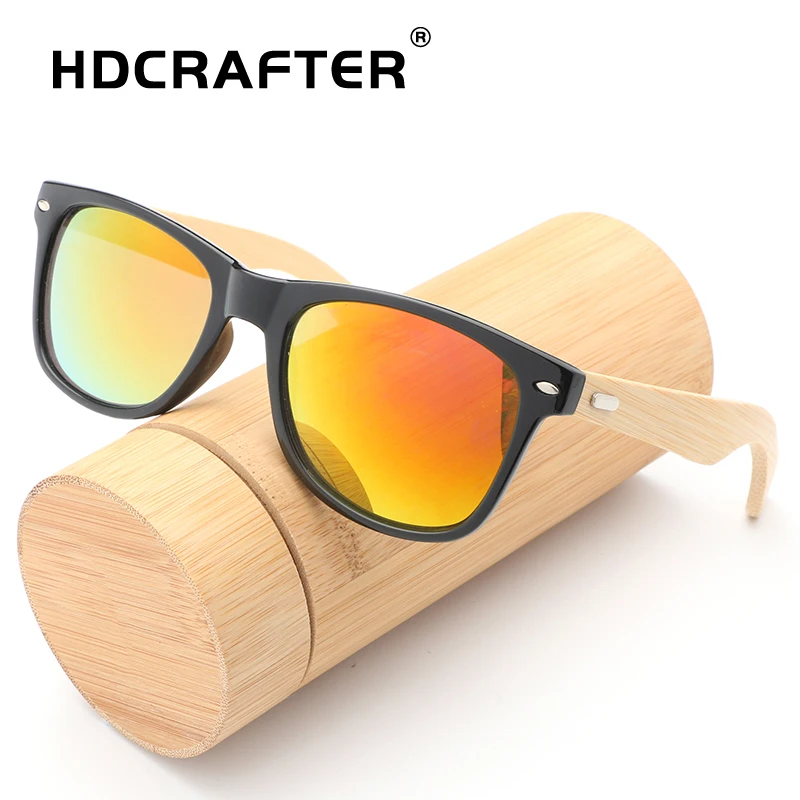 HDCRAFTER классические квадратные солнцезащитные очки Женские бамбуковые деревянные солнцезащитные очки мужские высококачественные Квадратные Зеркальные Солнцезащитные очки Брендовые дизайнерские
