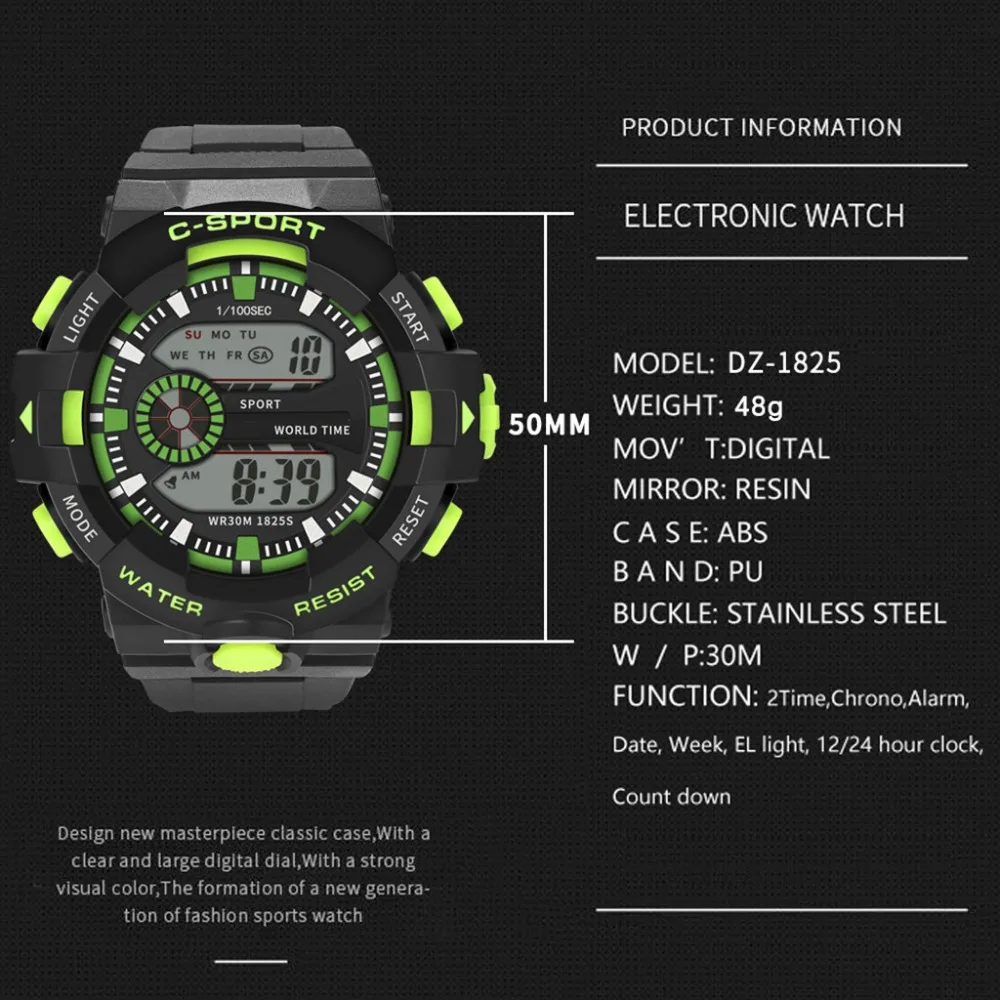 Men's Multi Function Military Sports Watch Luxury Men Analog Digital Sport LED Waterproof Wrist Watch Relogio Clock reloj A