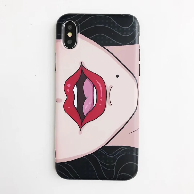 Phone Case Accessories Cover For iPhone 6 6s 7 8 plus x Sexy Girl red Lips Silicone Back for XS XR XSMAX case |