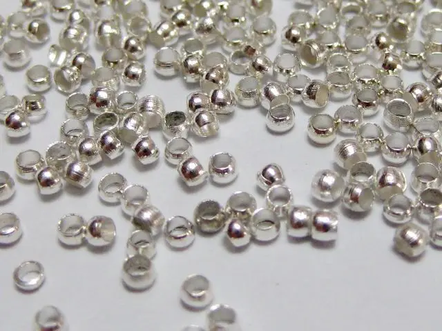 2000 pcs Silver-plate Golden Gunmetal Bronze Plated Brass Round 2mm Crimp End Beads | Украшения и аксессуары