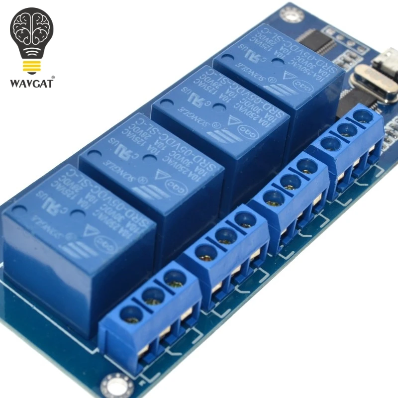 Suq micro релейный модуль usb 5 В 4 канальный Релейный телефон с индикатором ходовой