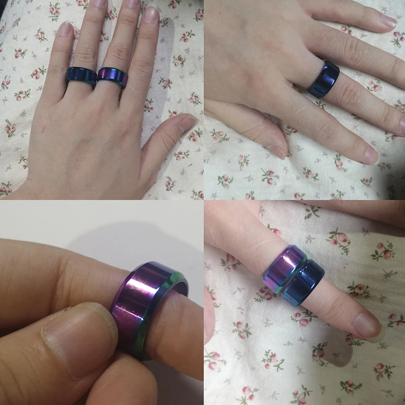 Простая 8 мм Радужная Обручальная кольца letdiffy из нержавеющей стали для мужчин и