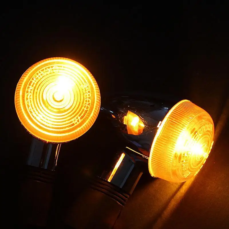 2x 12V Universal Motorcycle Turn Signal Light Amber Indicator Lamp Bullet Flash Bike Blinkers For Harley Davidson |