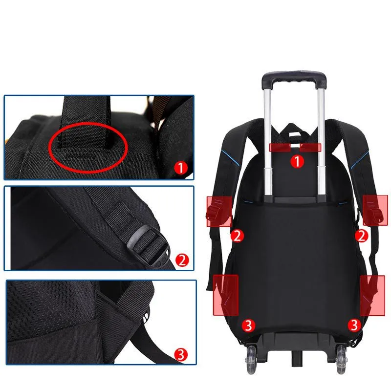 Детские школьные сумки на колесиках Mochilas съемные детские рюкзаки 6 колес Большой