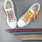 Высококачественные яркие шнурки с надписью 80 100120140 см для женщин и мужчин, ширина 1 см, разноцветные кожаные шнурки для спортивной повседневной обуви