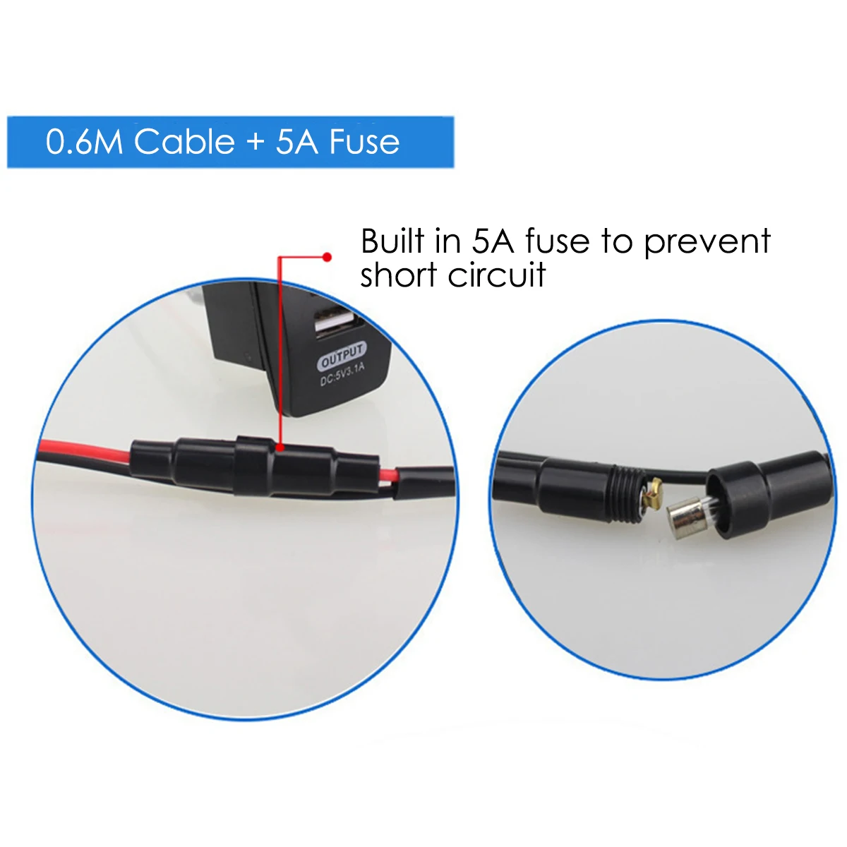 12V-24V Синий светодиодный индикатор двойной USB порт зарядное устройство розетка