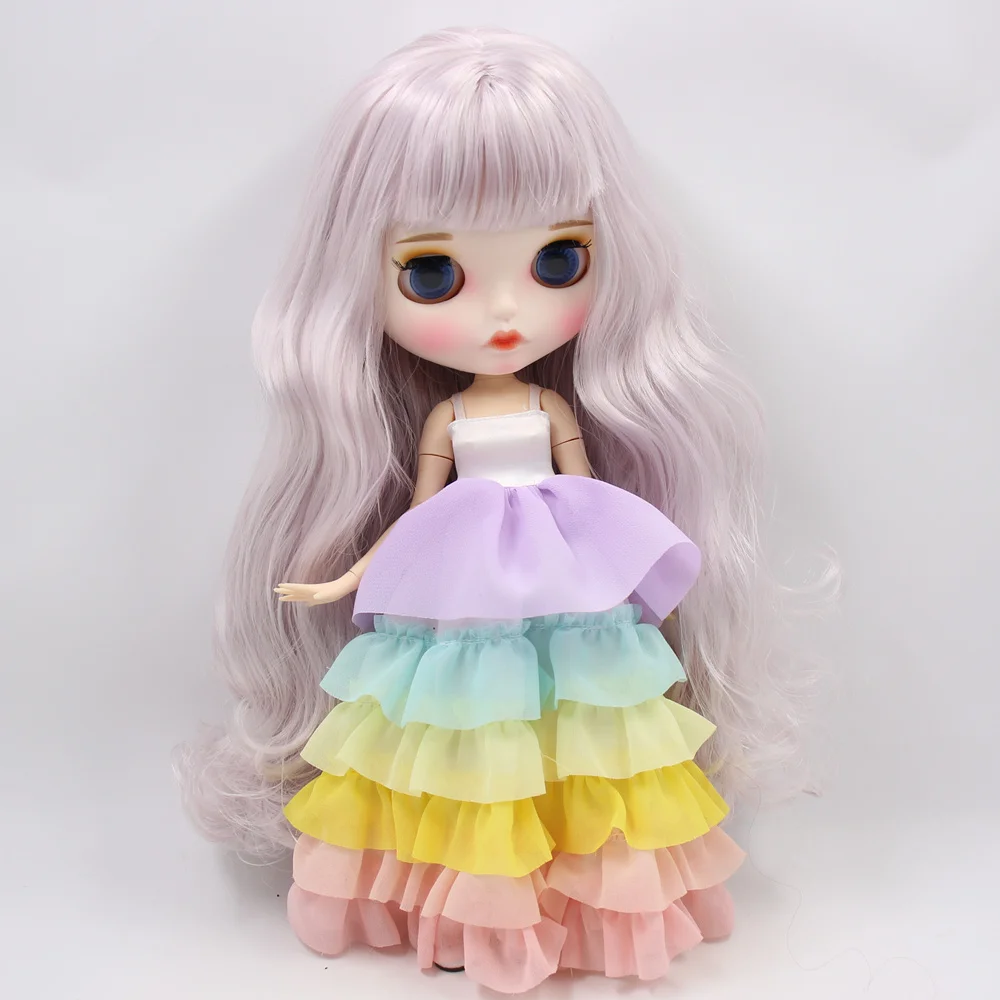 ICY Nude Blyth кукла No. BL1003/7263 фиолетовый микс серый волос резные губы матовый