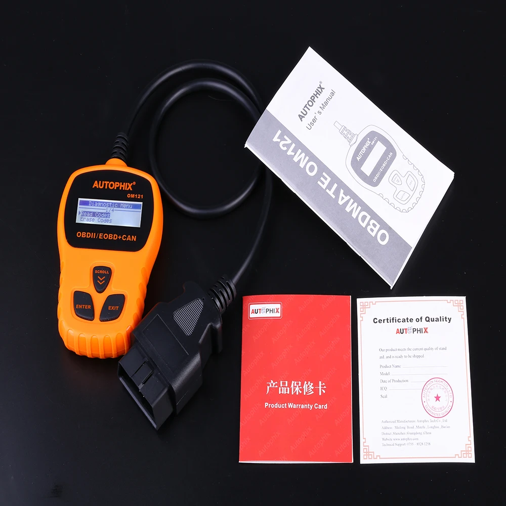 AUTOPHIX OM121 ОДБ 2 Автосканер автомобиля диагностический сканер БД автомобильной OBD2