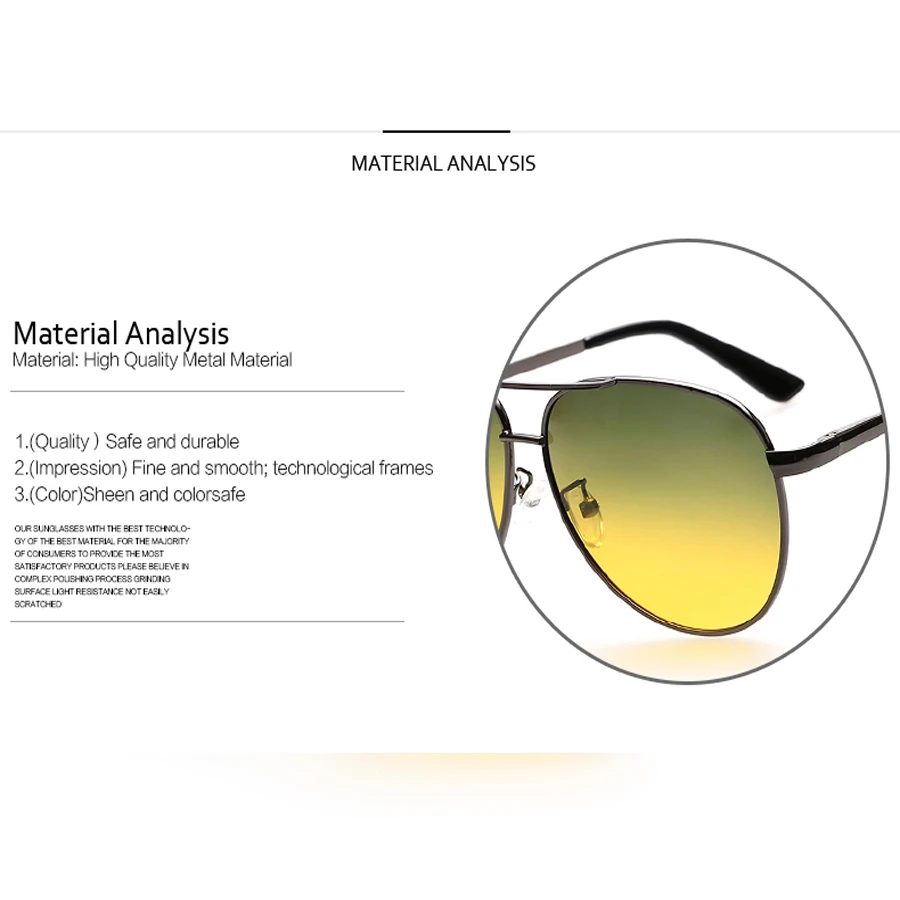 Мужские солнцезащитные очки Aoron брендовые поляризационные для дня и ночи