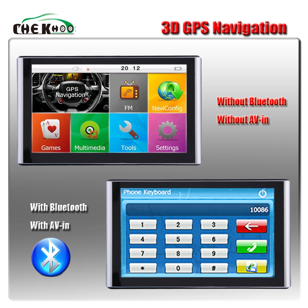 Универсальный 7 ми дюймовый gps навигатор для машины навигации FM Bluetooth AVIN Navitel