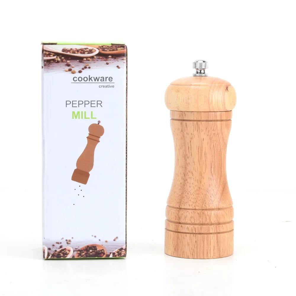 

1pc Classical Wood Pepper Spice Mill Grinder Set Handheld Seasoning Mills Grinder Ceramic Grinder Cooking BBQ Tools Set
