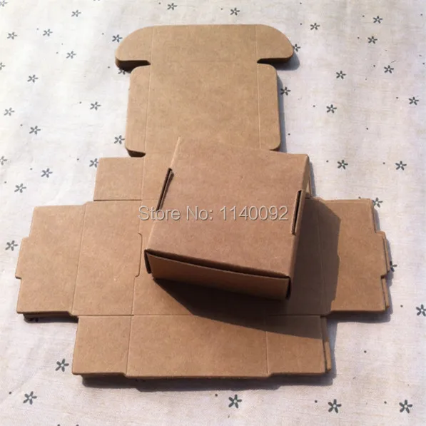 

free shipping 50 pcs a lot 5.5X5.5X2.5 cm retro kraft card packing boxs/packaging box/cosmetics box/handmade soap case/gift box
