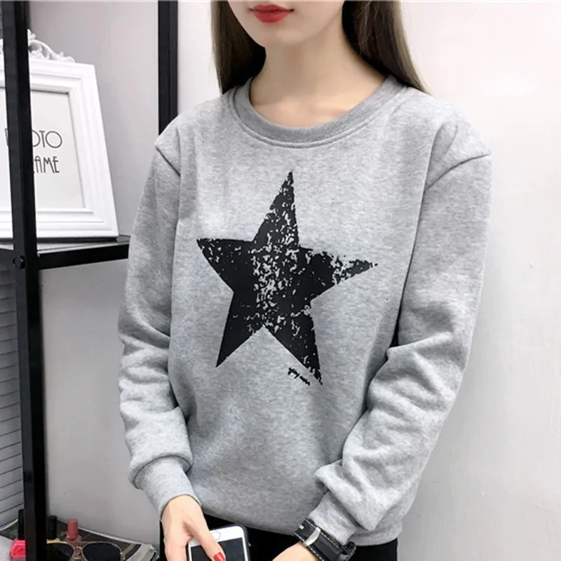 

2018 Women Star Pattern Hoodies Long Sleeve Women Hoodies Harajuku Sweatshirt