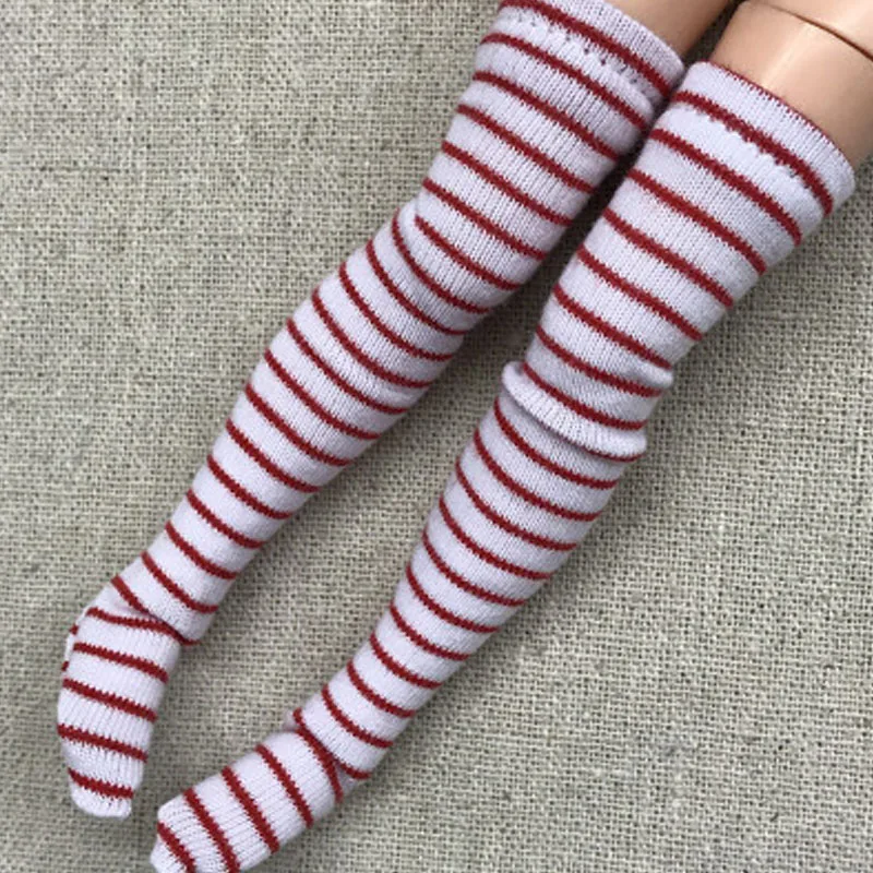 5 пар/лот чулки в полоску для куклы Барби до бедра Blythe 1:6 длинные носки Momoko