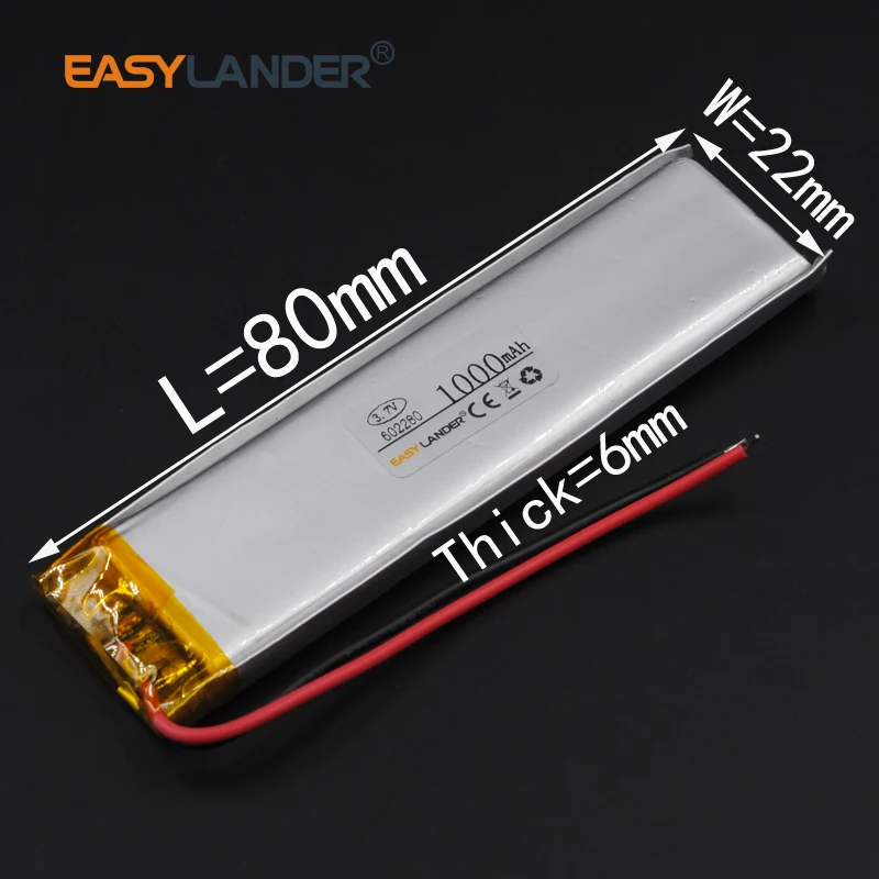 3 7 V 602280 1000mAh литий-полимерный литий-ионный аккумулятор для тахографа