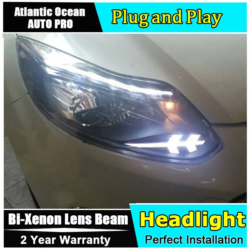 Ксеноновые фары для ford focus 2012 2014 Focus HID KIT kit bi xenon объектив СВЕТОДИОДНЫЙ DRL