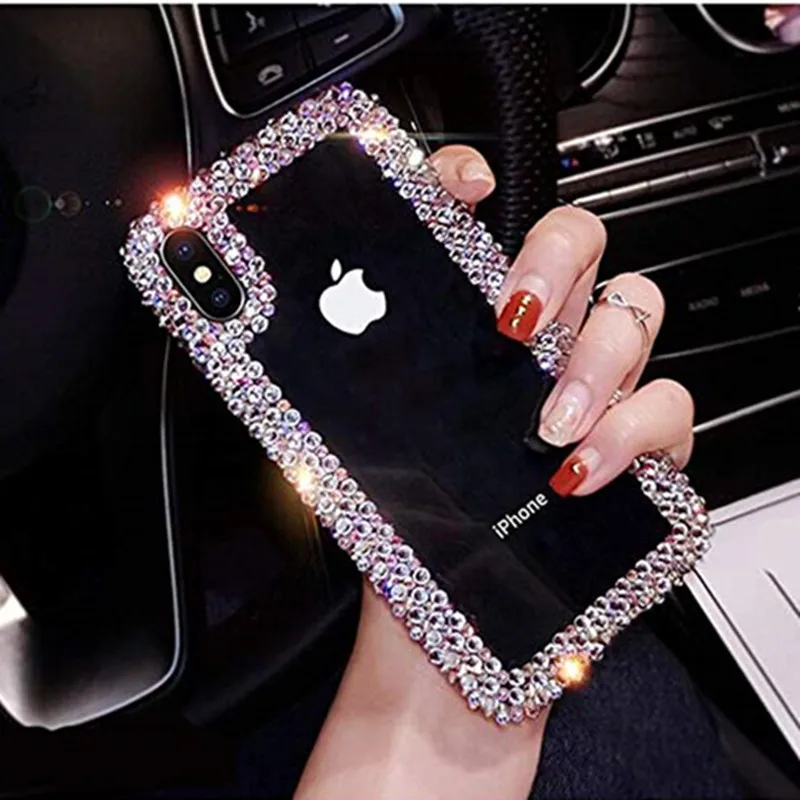 Для iPhone X XS MAX XR Чехол 3D блестящий блеск сверкающий кристаллический алмазный прозрачный защитный чехол 5 5S 6 6S 7 8 ПЛЮС на.