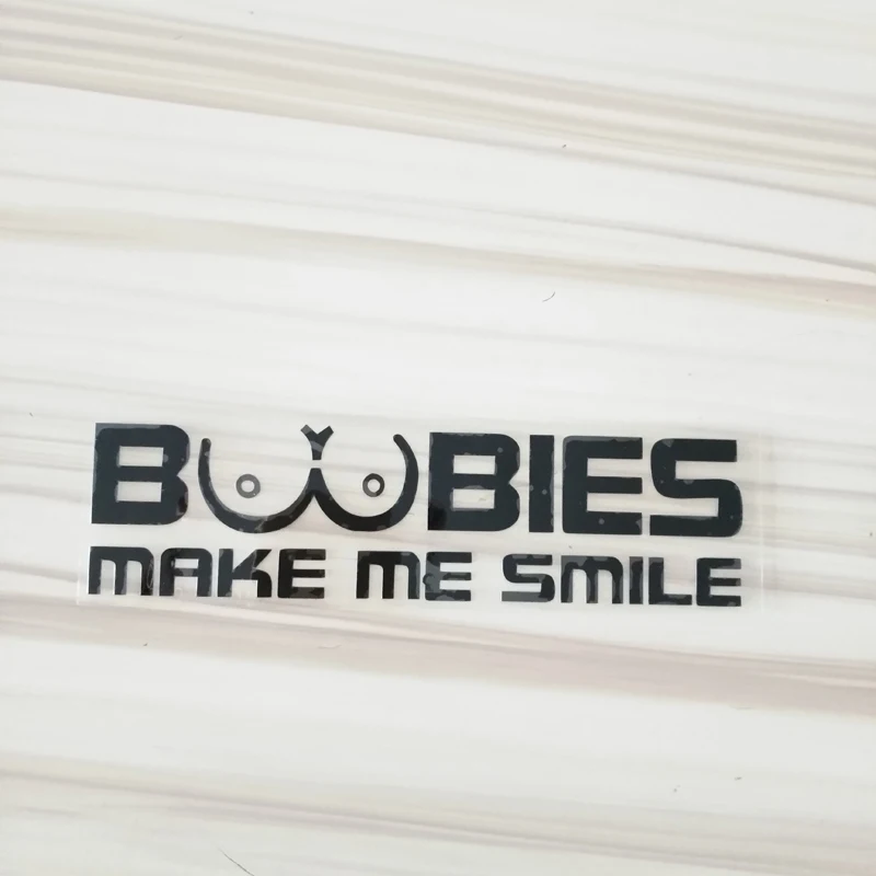 (100 шт./лот) оптовая продажа BOOBIES MAKE ME SMILE забавная наклейка для автомобиля