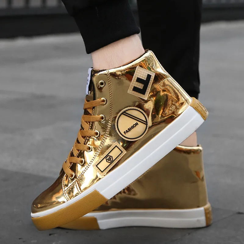 Plus Size 39-46 Men's High-top Bright Skateboarding Shoes Bling Bling Sports Shoes Casual Sneakers Sequin Shoes Chaussure Homme
Plus Size 39-46 Men's High-top Bright Skateboarding Shoes Bling Bling Sports Shoes Casual Sneakers Sequin Shoes Chaussure Homme