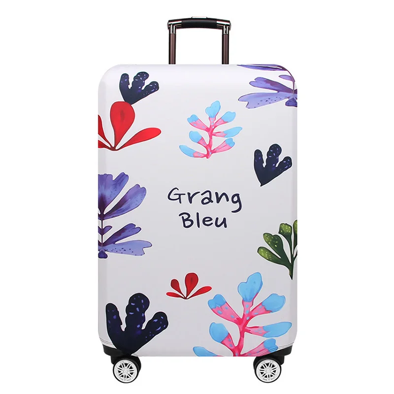 A Luggage cover Цветочный узор багажный Чехол Эластичный багажный Защитный чехол подходит для 18-32 дюймов костюм чехол Аксессуары для путешествий - Цвет: A Luggage cover