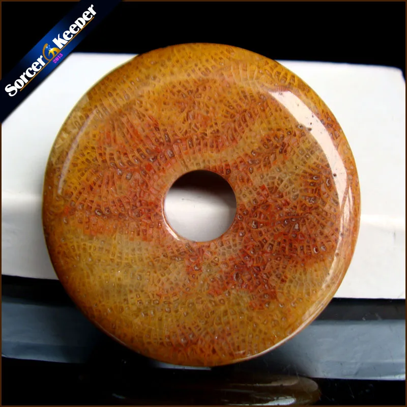 48 мм Модная бижутерия круглый пончик Коралл ископаемые ювелирные изделия