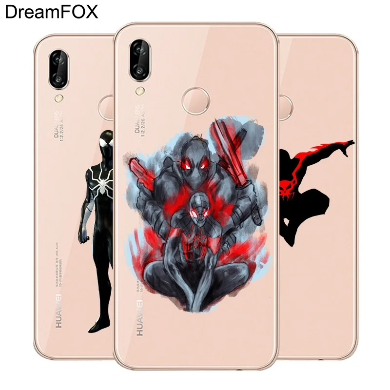 DREAMFOX M494 Funny Spiderman Soft TPU Silicone Case Cover For Huawei Honor 6A 6C 7X 9 10 P20 P30 Lite Pro P Smart 2019 |