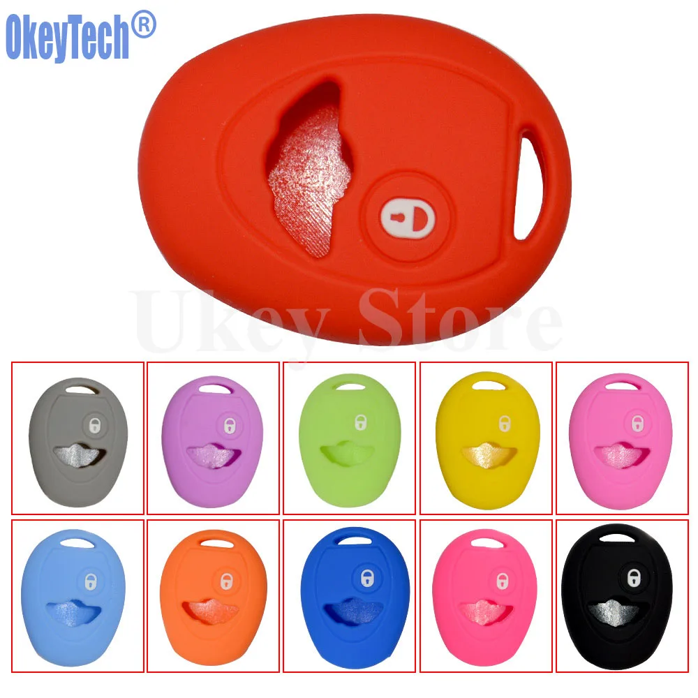 

OkeyTech Silicone Car Key Cover for BMW Mini Remote Key Cover Case for bmw Mini Cooper R50 R53 1 Button Remote Key